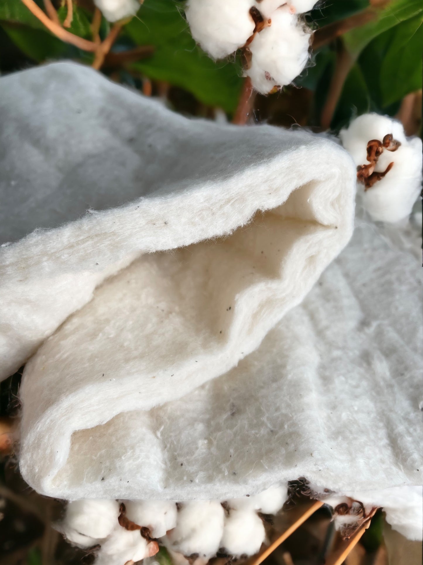 Bawełna organiczna GOTS włóknina mata ocieplona do wypełnień kocy kołder