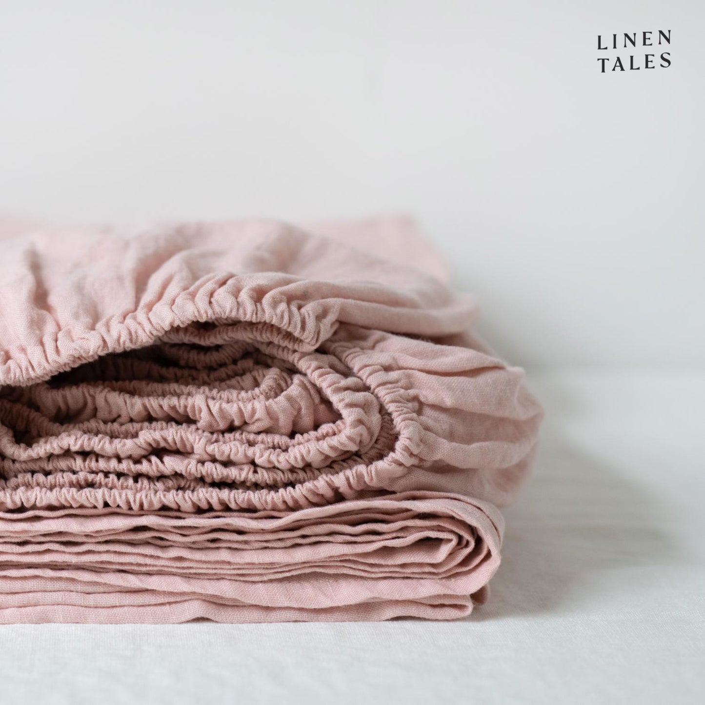 Prześcieradło Lniane Misty Rose na gumce