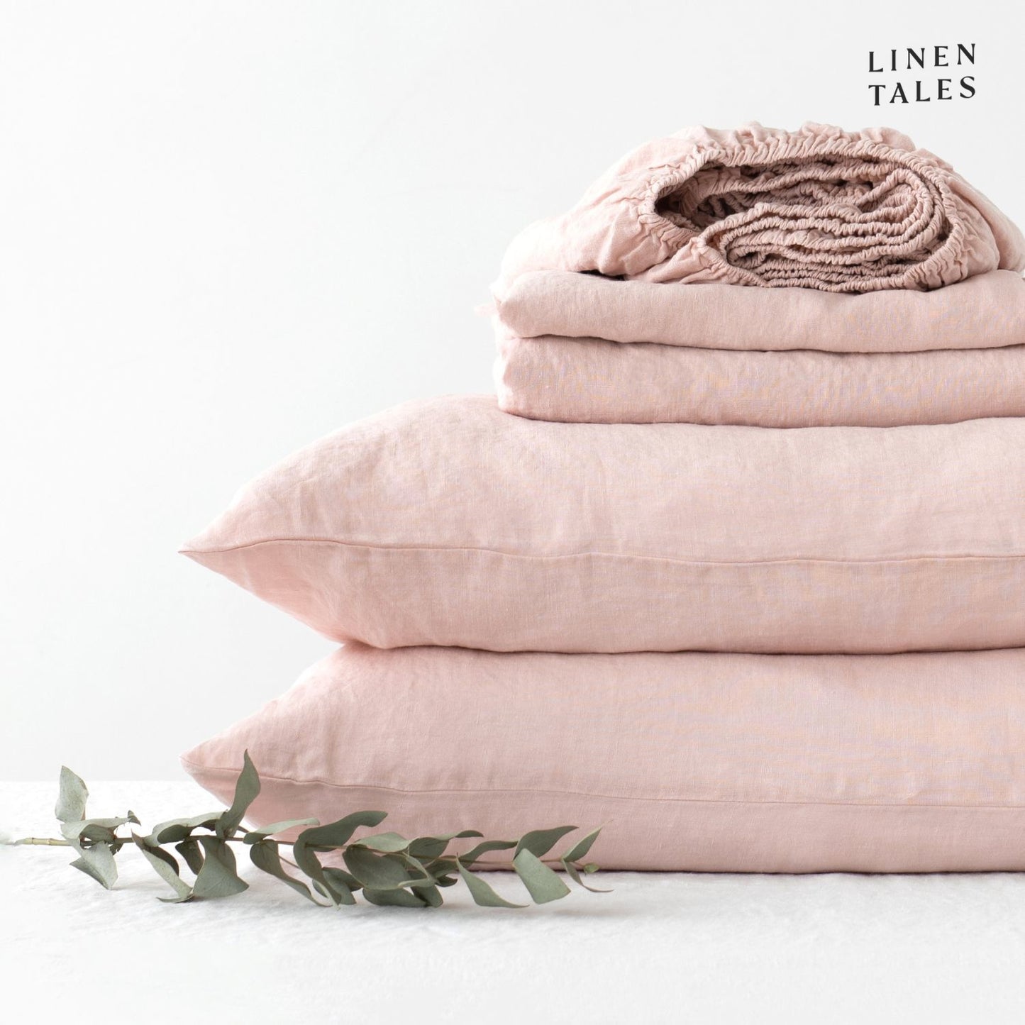 Prześcieradło Lniane Misty Rose na gumce