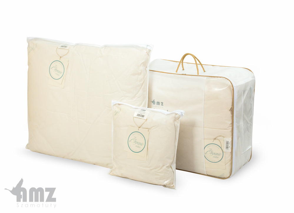 Poduszka Puchowa AMZ Organic Cotton trzykomorowa puch