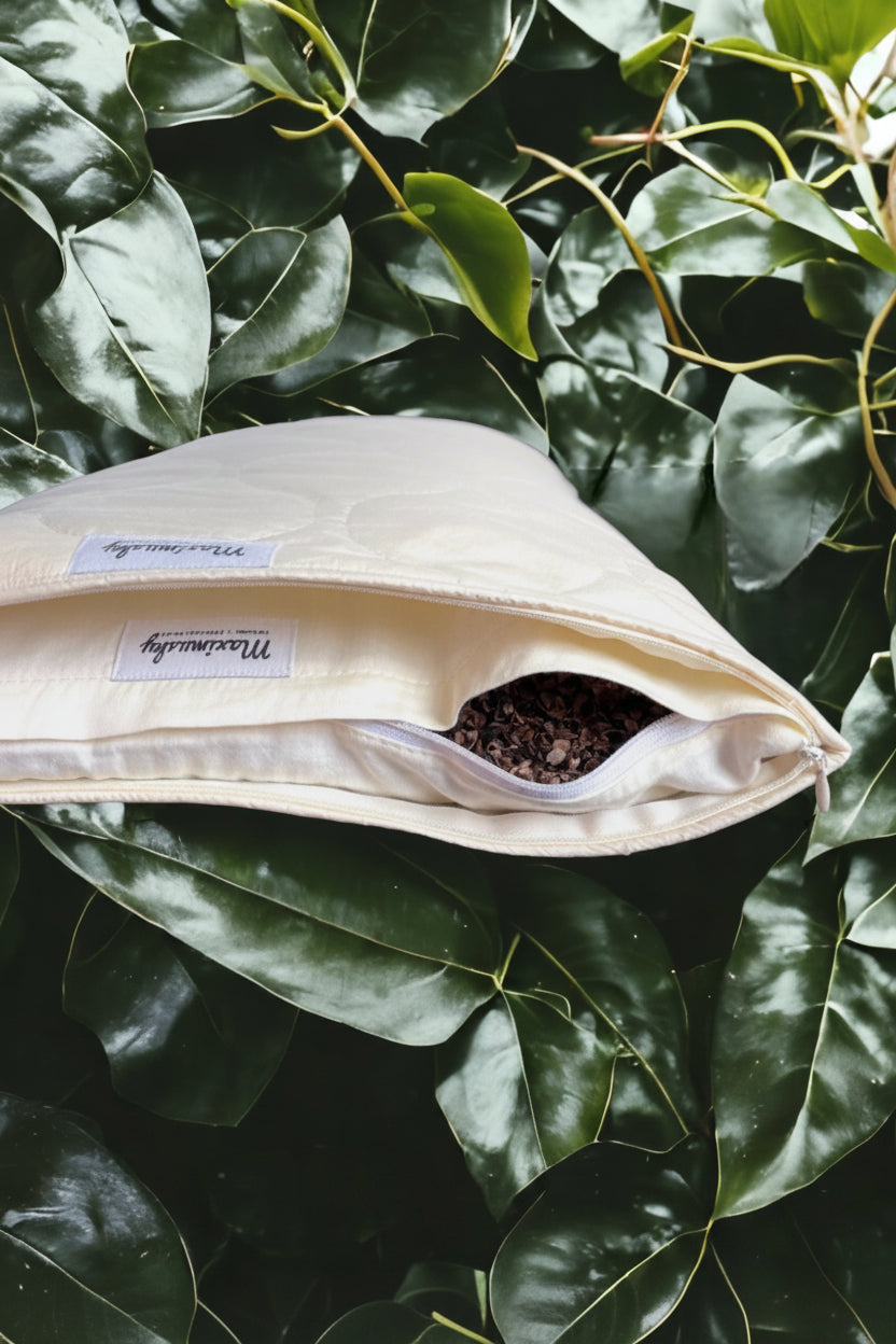 Ekologiczna Poduszka z organiczną łuską gryki. Podszyta bawełną organiczną