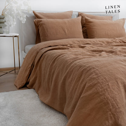 Pościel Lniana Zestaw Camel