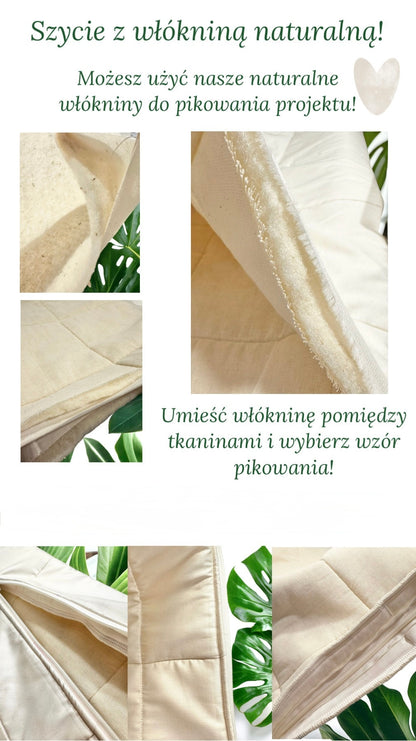 Puszysta włóknina bawełna organiczna do wypełnień włóknina 500g/m²