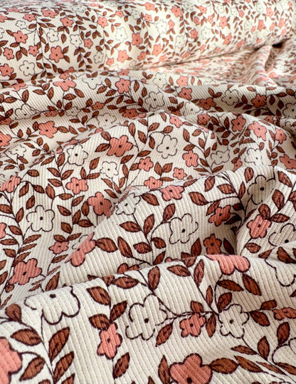 Jersey Rib z bawełny organicznej Blush Meadow