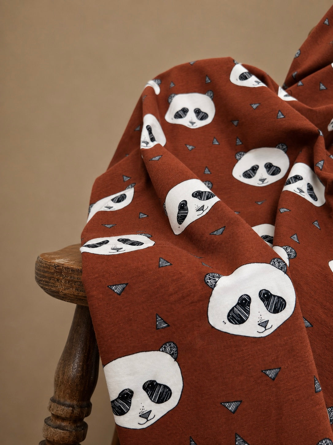 Jersey dla dzieci bawełna organiczna PANDA CHOCO