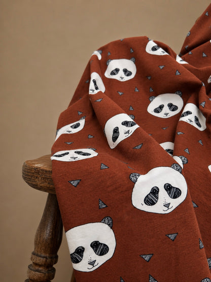 Jersey dla dzieci bawełna organiczna PANDA CHOCO