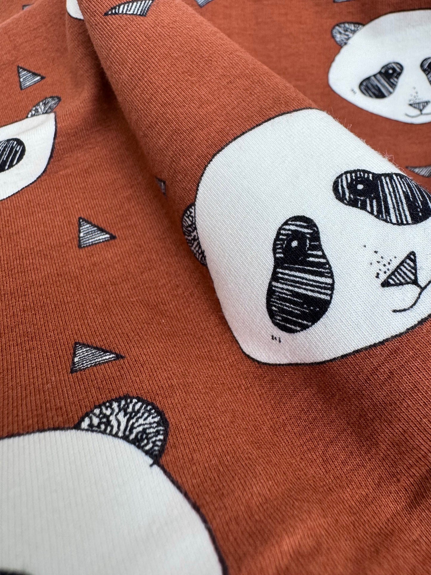 Jersey dla dzieci bawełna organiczna PANDA CHOCO