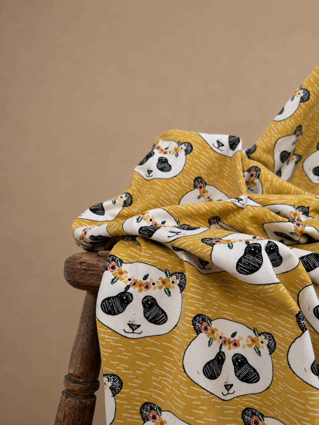 Jersey dla dzieci bawełna organiczna PANDA