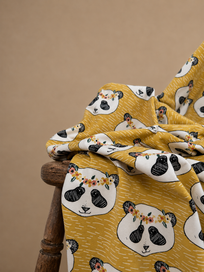 Jersey dla dzieci bawełna organiczna PANDA