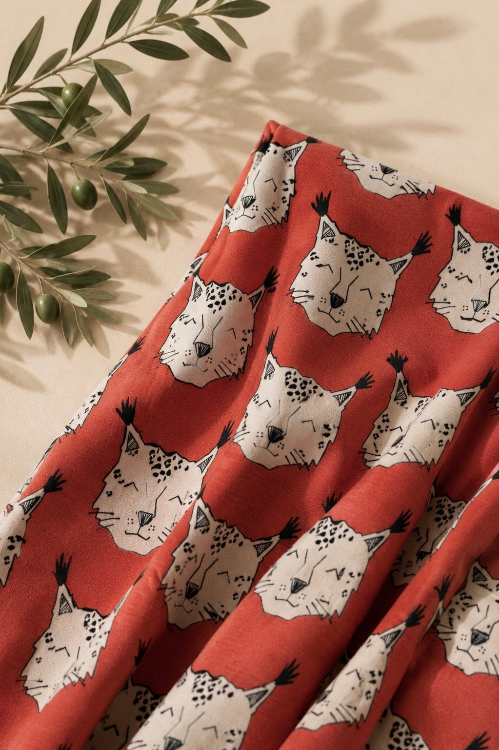 Jersey dla dzieci bawełna organiczna Lynx
