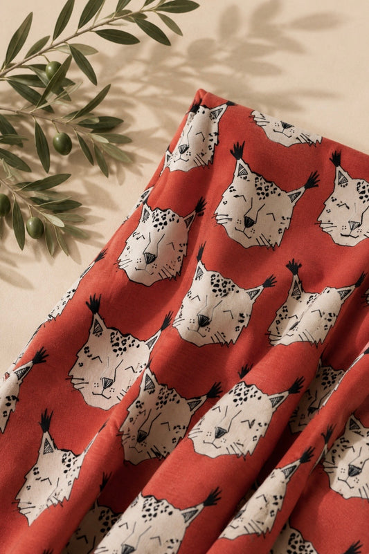 Jersey dla dzieci bawełna organiczna Lynx