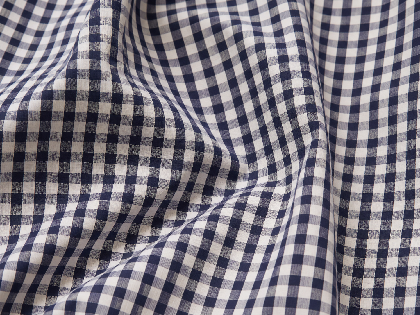 Popelina w kratkę vichy z bawełny organicznej Royal Navy Gingham