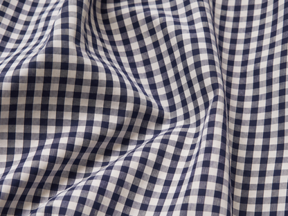 Popelina w kratkę vichy z bawełny organicznej Royal Navy Gingham