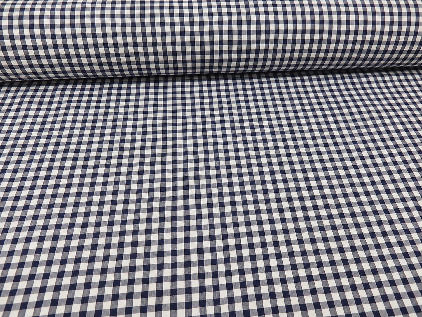Popelina w kratkę vichy z bawełny organicznej Royal Navy Gingham