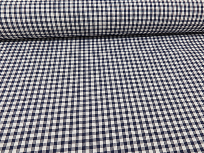 Popelina w kratkę vichy z bawełny organicznej Royal Navy Gingham