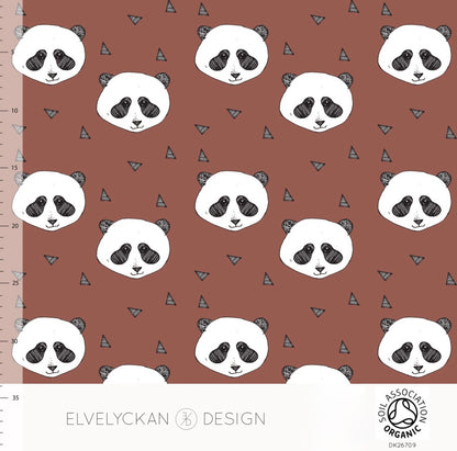 Jersey dla dzieci bawełna organiczna PANDA CHOCO