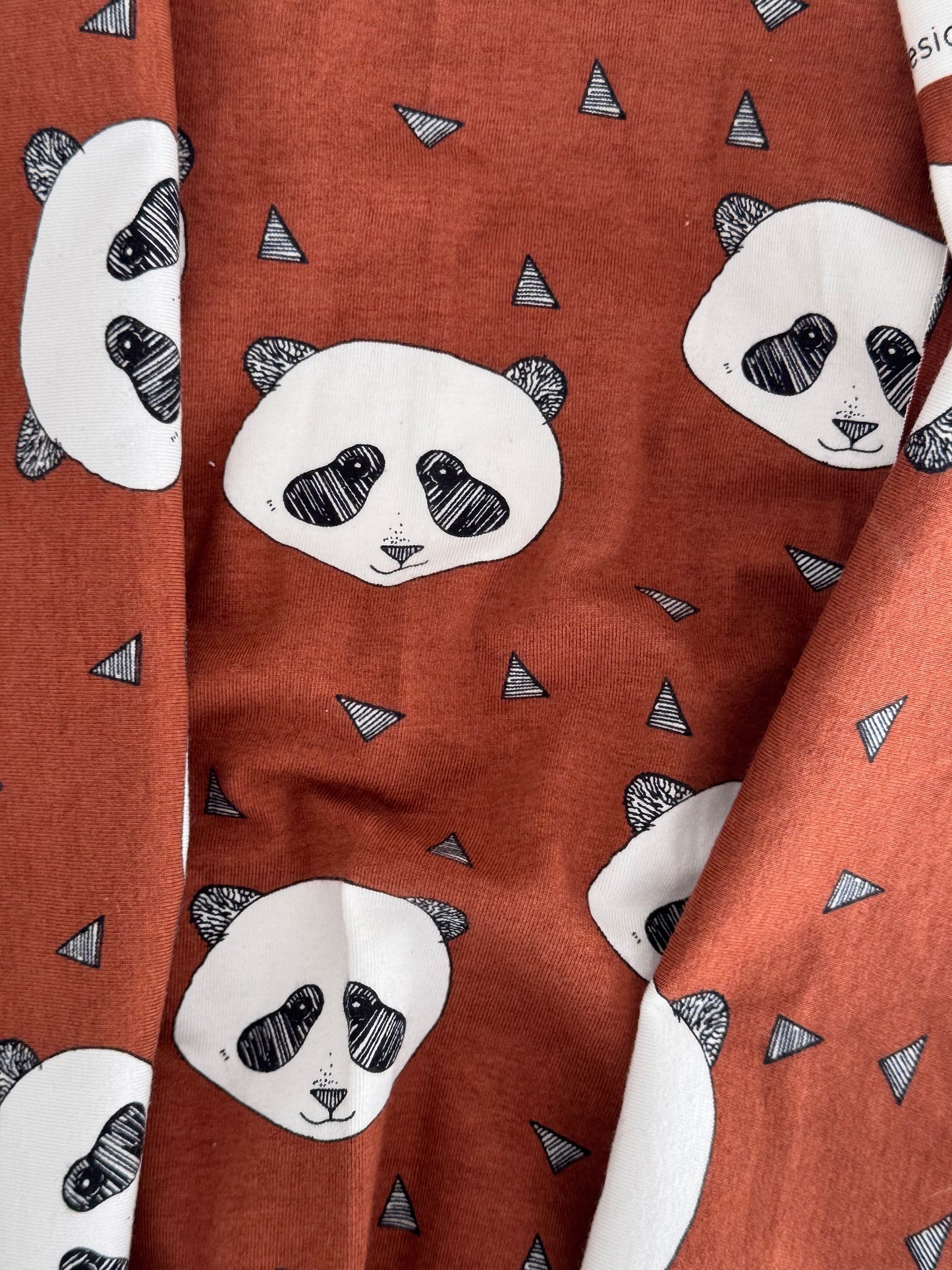 Jersey dla dzieci bawełna organiczna PANDA CHOCO