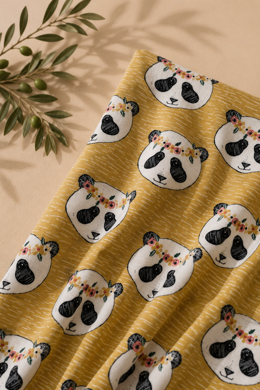 Jersey dla dzieci bawełna organiczna PANDA