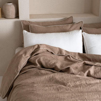 Pościel Lniana Linen Tales Naturalna z lamówką