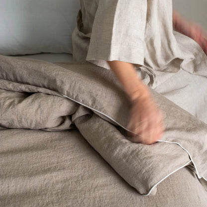 Pościel Lniana Linen Tales Naturalna z lamówką