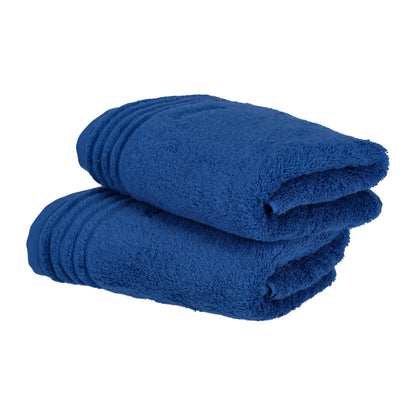Tiefblaues Handtuch aus Bio-Baumwolle im Wiener Stil